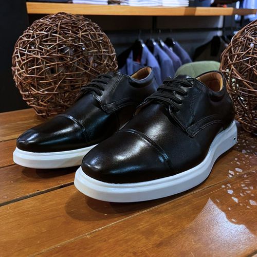 Sapato Derby Teselli Rayca Pelica Preto Air 90752