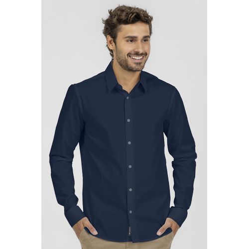 Camisa King e Joe M/L Social c/ elastano Marinho CS00201