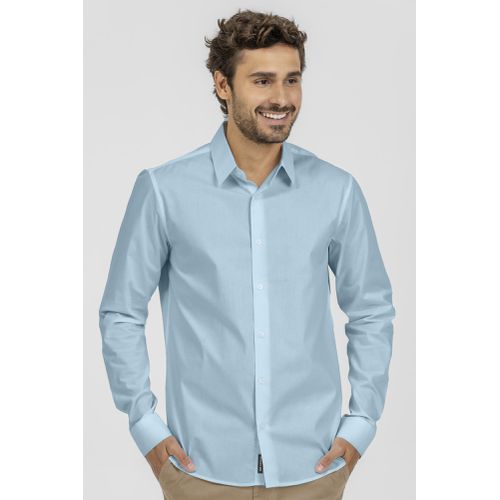 Camisa King e Joe M/L Social c/ elastano Azul CS00201
