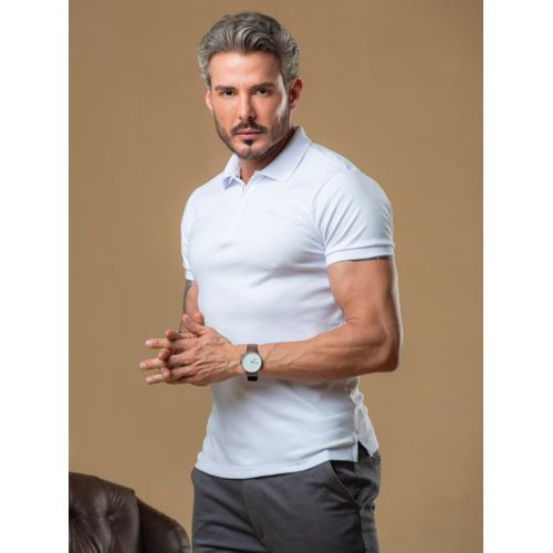 Camisa Gola Polo em Suedine Premium Oxing Branco 070625