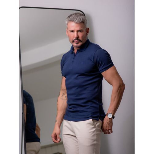 Camisa Gola Polo em Suedine Premium Oxing Marinho 070625