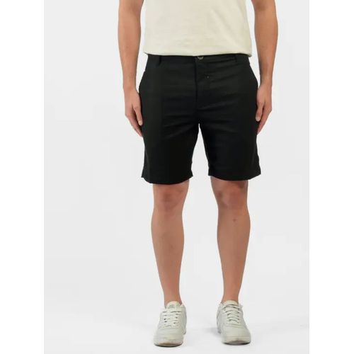 Bermuda em Linho Saka Preto BE82502