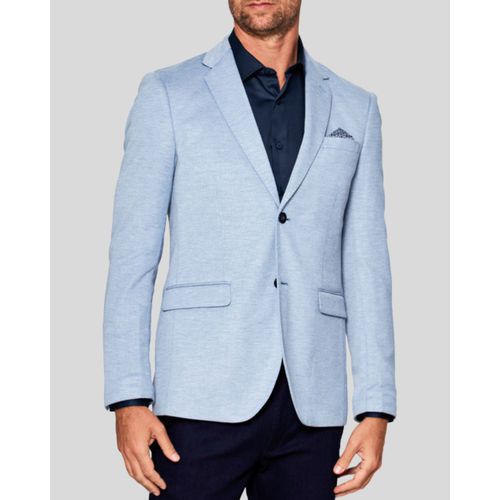 Blazer em Malha Cotton Resumo Azul Claro 1689