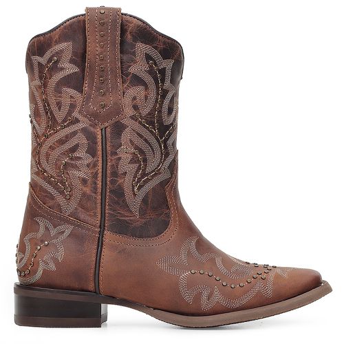 Bota Western Feminina Vimar Boots 13157 Fossil Castanho - TEXASKING