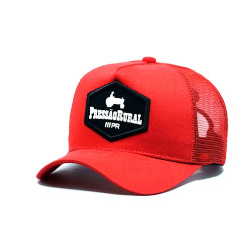 Boné Pressão Rural Aba Curva Trucker Vermelho/Pret... - TEXASKING