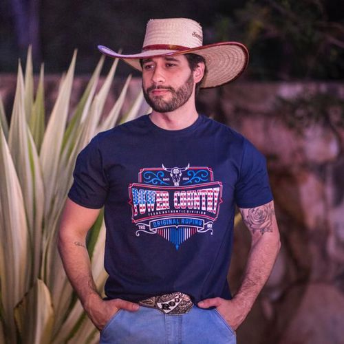 Camiseta Masculina Power Country Azul Roping - TEXASKING