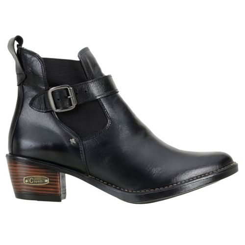 Bota Country Feminina Casual Preto em Couro - TEXASKING