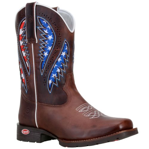 Bota Texana Masculina Estampa U.S.A em Couro - TEXASKING