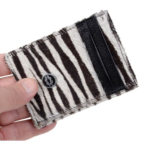 Portão-Cartão Feminino Animal Print Zebra em Couro... - TEXASKING