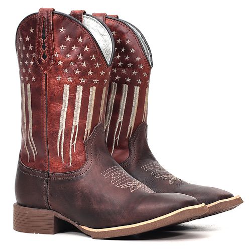 Bota Texana Masculina American em Couro - TEXASKING