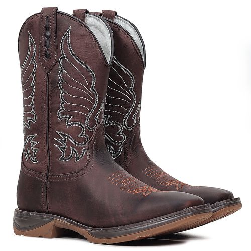 Bota Texana Masculina West Jump em Couro - TEXASKING