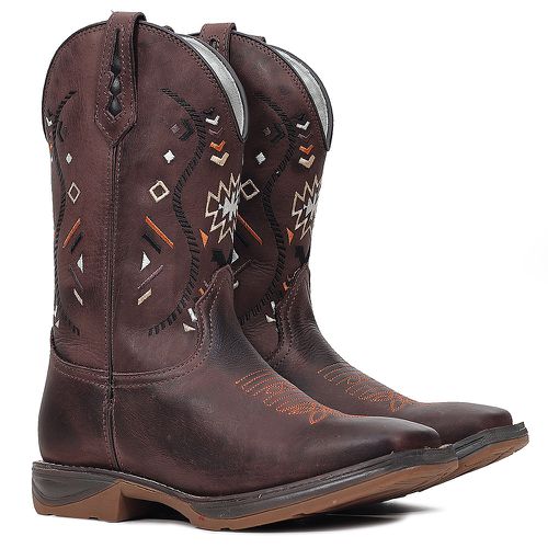 Bota Texana Masculina Arizona Jump em Couro - TEXASKING