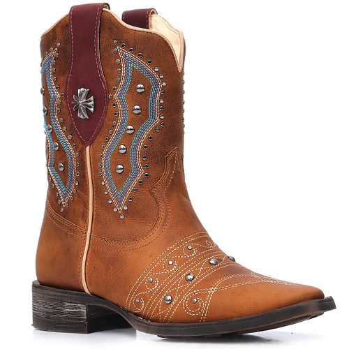 Bota Western Feminina Vimar Boots 13091 Fóssil Caramelo - TEXASKING | Botas e Botinas Country