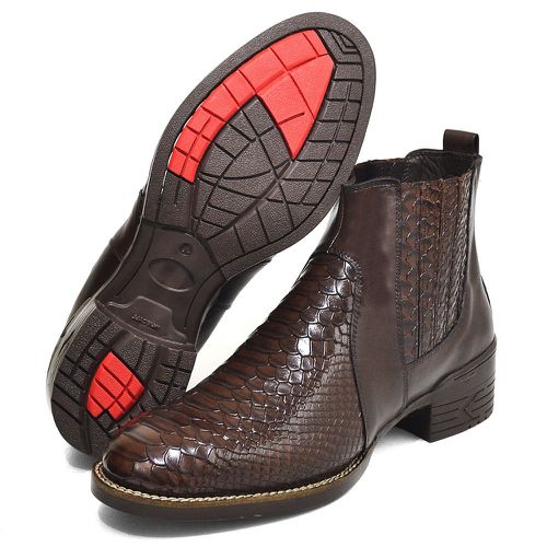Bota Texana Country Masculina Escamada Cafe - Top Franca Shoes | Calçados confortáveis em Couro