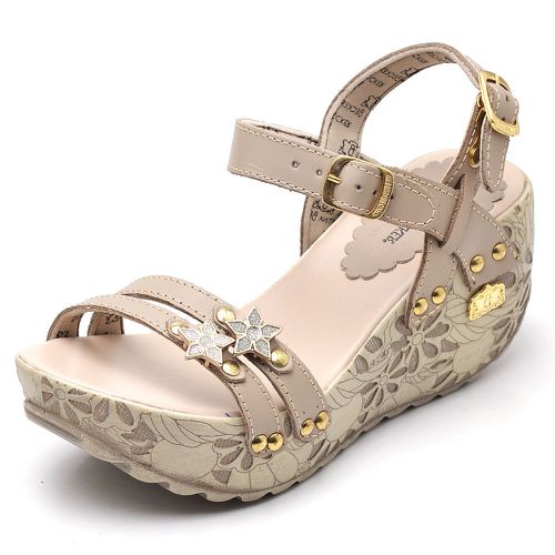 Sandália Feminina Betina Beker Plataforma AnaBela ... - Top Franca Shoes | Calçados Confortáveis em Couro