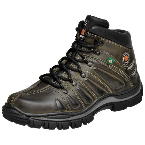 Bota Coturno Adventure Azimute Brasil Oliva - Top Franca Shoes | Calçados confortáveis em Couro