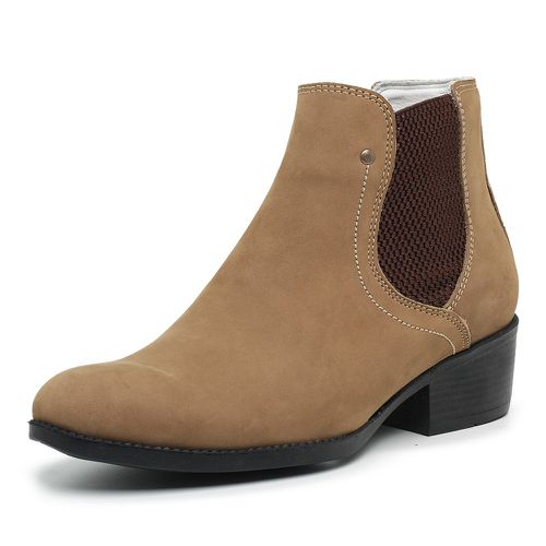 Bota Botina Country Feminina Top Franca Shoes Bege - Top Franca Shoes | Calçados confortáveis em Couro