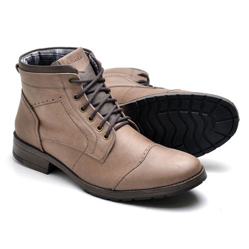 Bota Masculina em Couro Marrom - Top Franca Shoes | Calçados confortáveis em Couro