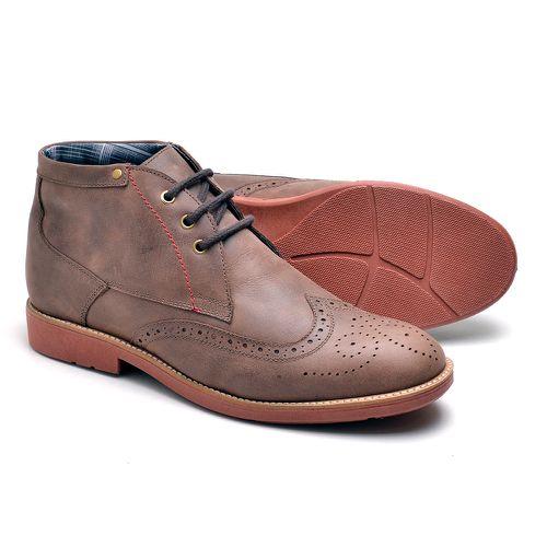 Bota Masculina Oxford Marrom - Top Franca Shoes | Calçados confortáveis em Couro