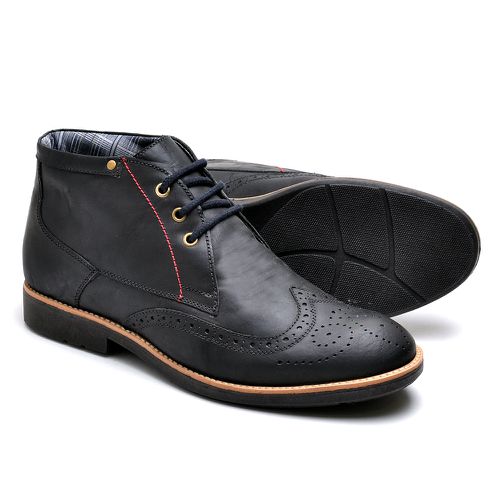 Bota Masculina Oxford Preto - Top Franca Shoes | Calçados confortáveis em Couro