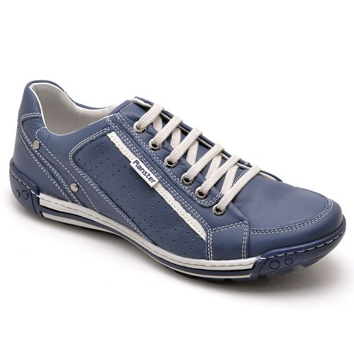 Sapatênis Casual Masculino Azul - Top Franca Shoes | Calçados confortáveis em Couro