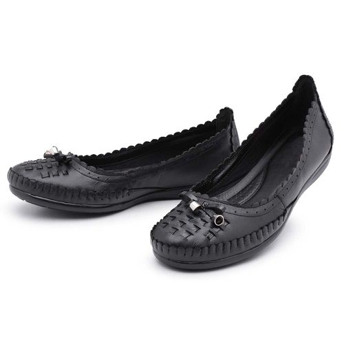 Sapatilha Feminina Top Franca Shoes Conforto Preto - Top Franca Shoes | Calçados confortáveis em Couro