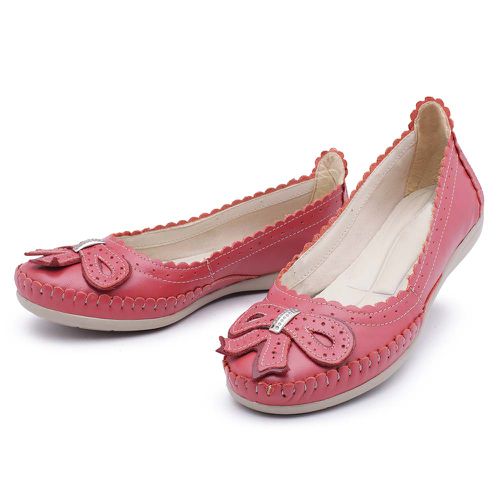 Sapatilha Feminina Top Franca Shoes Conforto Goiab - Top Franca Shoes | Calçados Confortáveis em Couro