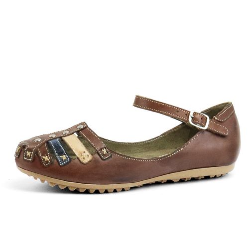 Sandália Sapatilha Feminina Top Franca Shoes Café - Top Franca Shoes | Calçados Confortáveis em Couro