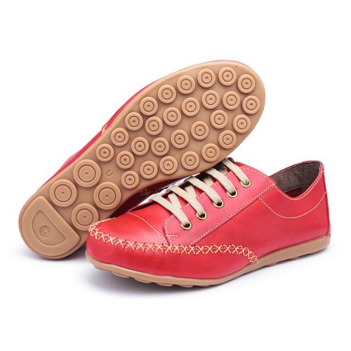 MocaTênis Feminino Top Franca Shoes Vermelho - Top Franca Shoes | Calçados confortáveis em Couro