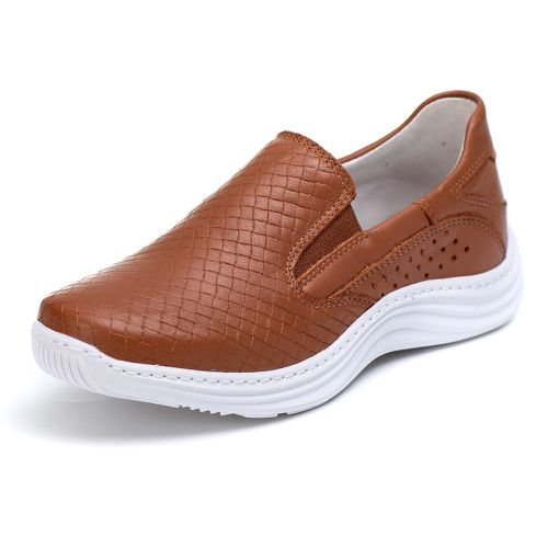 Tênis Sapatenis Slip Top Franca Shoes Caramelo - Top Franca Shoes | Calçados confortáveis em Couro