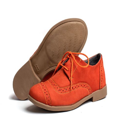 Sapato Feminino Oxford Casual Salto Baixo Laranja - Top Franca Shoes | Calçados confortáveis em Couro