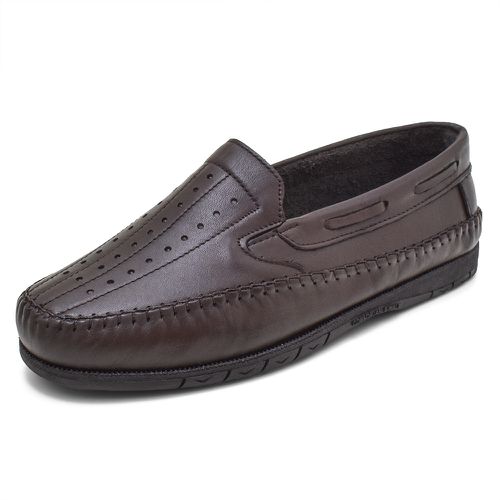 Sapatilha Mocassin Masculino Top Franca Shoes Café - Top Franca Shoes | Calçados Confortáveis em Couro