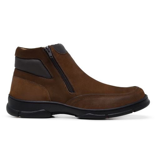 Bota Botina Coturno Masculino Ortopédico de Confor... - Top Franca Shoes | Calçados Confortáveis em Couro