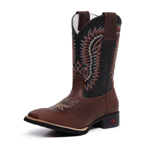 Bota Texana Country Masculina Rodeio Montaria em B... - Top Franca Shoes | Calçados Confortáveis em Couro