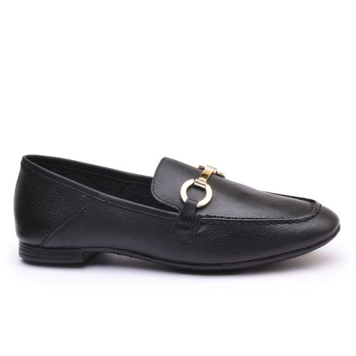 Mocassim Em Couro Emily Preto - 250116-3611 - MONOPÓLIO SHOES 