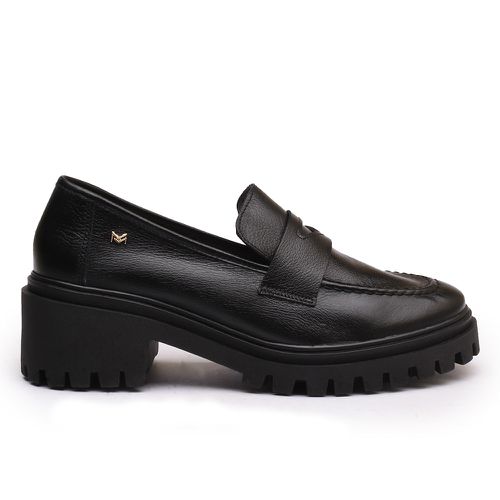 Mocassim Tratorado Viena Monopólio em Couro Preto/... - MONOPÓLIO SHOES 