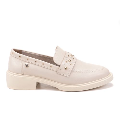 Mocassim Zara em couro Off White/Marfim - 150019M-... - MONOPÓLIO SHOES 