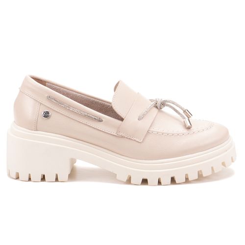 Mocassim Tratorado Chloe em couro Off White - 2980... - MONOPÓLIO SHOES 