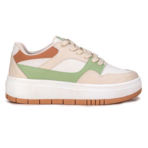 Tênis Feminino Confortável Mari Branco Off Menta -... - MONOPÓLIO SHOES 