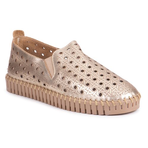 Slip On Nessa em Couro Ouro Light - 271001B-2736 - MONOPÓLIO SHOES 