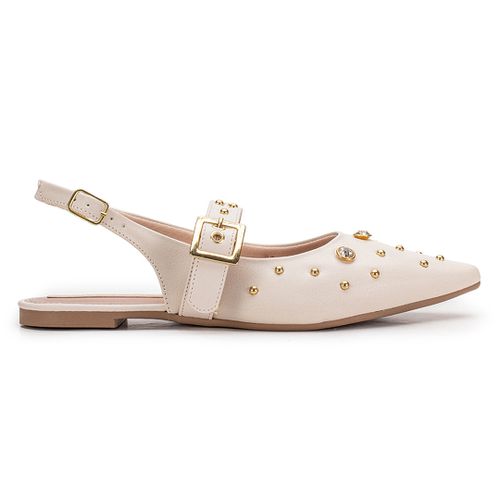 Sapatilha Slingback Aurora Off-White Strass - 2109... - MONOPÓLIO SHOES 