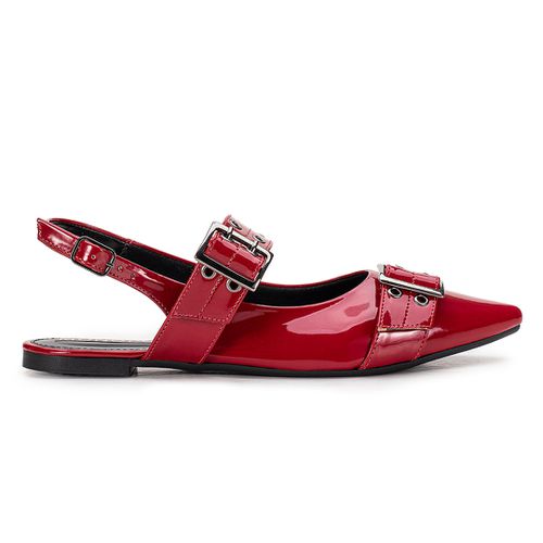 Sapatilha Slingback Maitê Verniz Vermelho - 210929... - MONOPÓLIO SHOES 