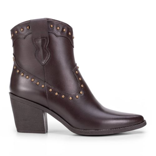 Bota Western Lya Em Couro Café - 185011-1877 - MONOPÓLIO SHOES 