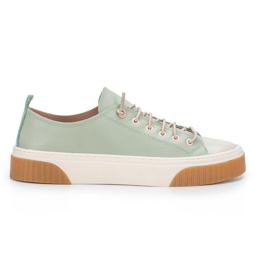 Tênis em Couro Priscila Monopólio Pistache - 27300... - MONOPÓLIO SHOES 
