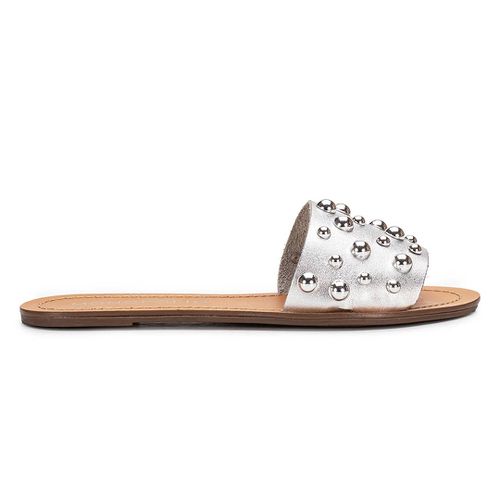Rasteira Flat Monopólio Júlia Couro Prata - 86127-... - MONOPÓLIO SHOES 