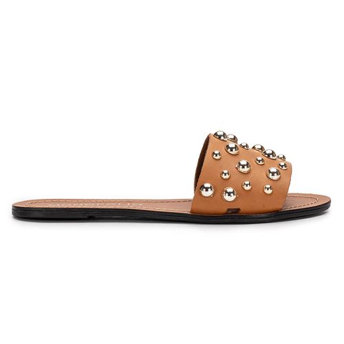 Rasteira Flat Monopólio Júlia Couro Caramelo - 861... - MONOPÓLIO SHOES 