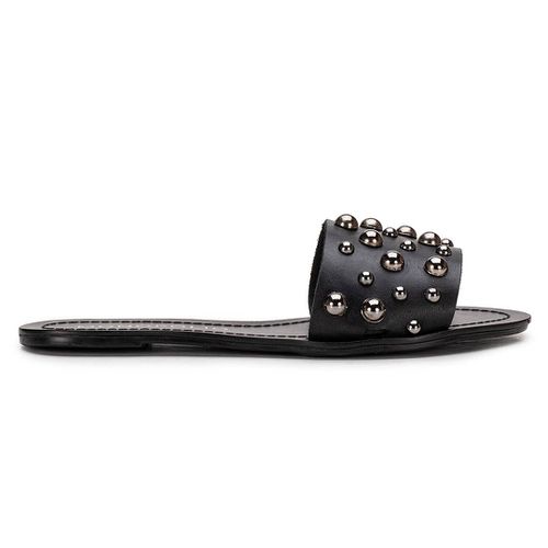 Rasteira Flat Monopólio Júlia Couro Preto - 86127-... - MONOPÓLIO SHOES 