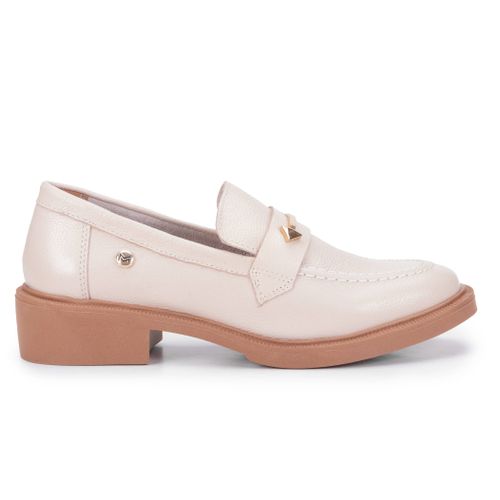 Mocassim em Couro Luiza Off White - 150037M-4135 - MONOPÓLIO SHOES 