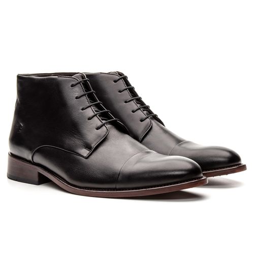 Bota Aston em Couro Pelica Preto - Balder