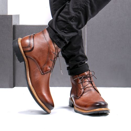 Bota Coturno Casual Masculino Faway Carbon Havana ... - Faway - Handmade Shoes